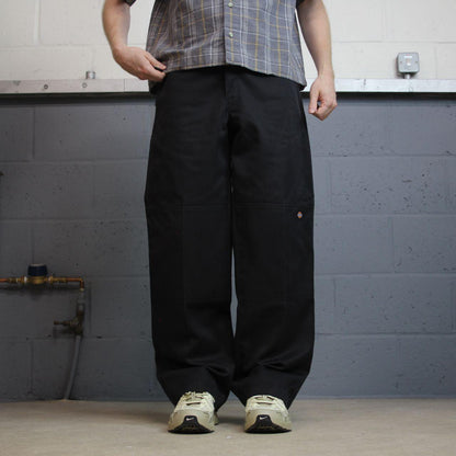 Dickies baggy double knee pants black W32L32 Loose fit wide leg chino skate work trousers