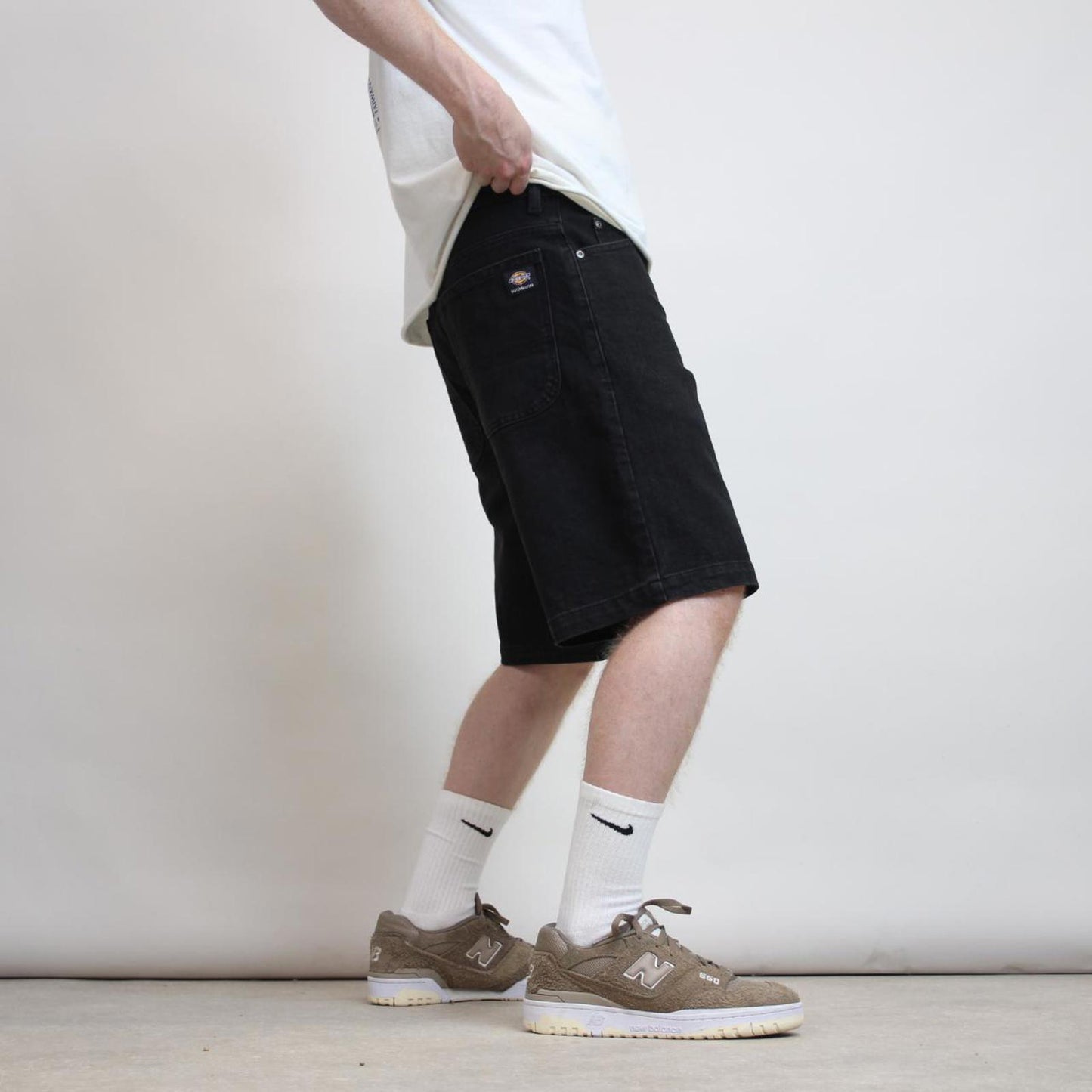 Black Dickies Skateboarding jorts W32 denim 90s style skater jean shorts