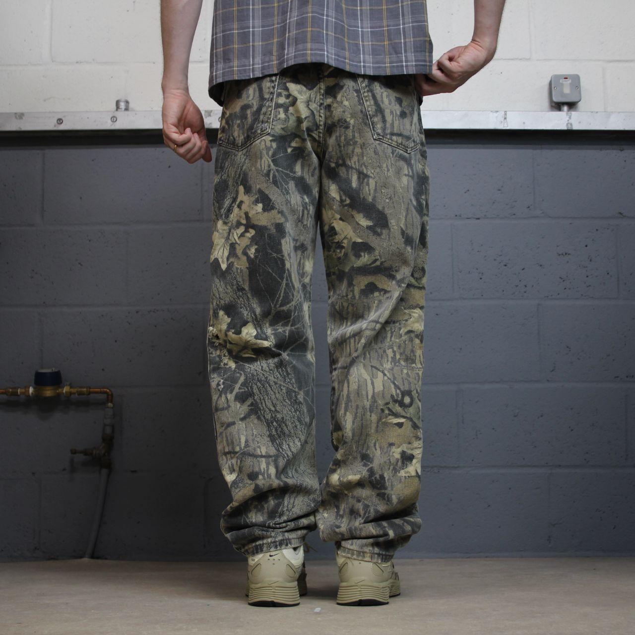 Wrangler camo jeans double knees y2k khaki Loose straight leg Realtree camouflage pants