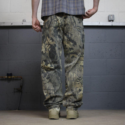 Wrangler camo jeans double knees y2k khaki Loose straight leg Realtree camouflage pants