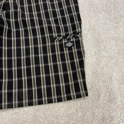 Dickies baggy checkered shorts carpenter black Check surf style skater shorts long wide leg