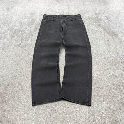 Y2k Levi's 505 jeans faded black Straight leg denim pants red tab logo