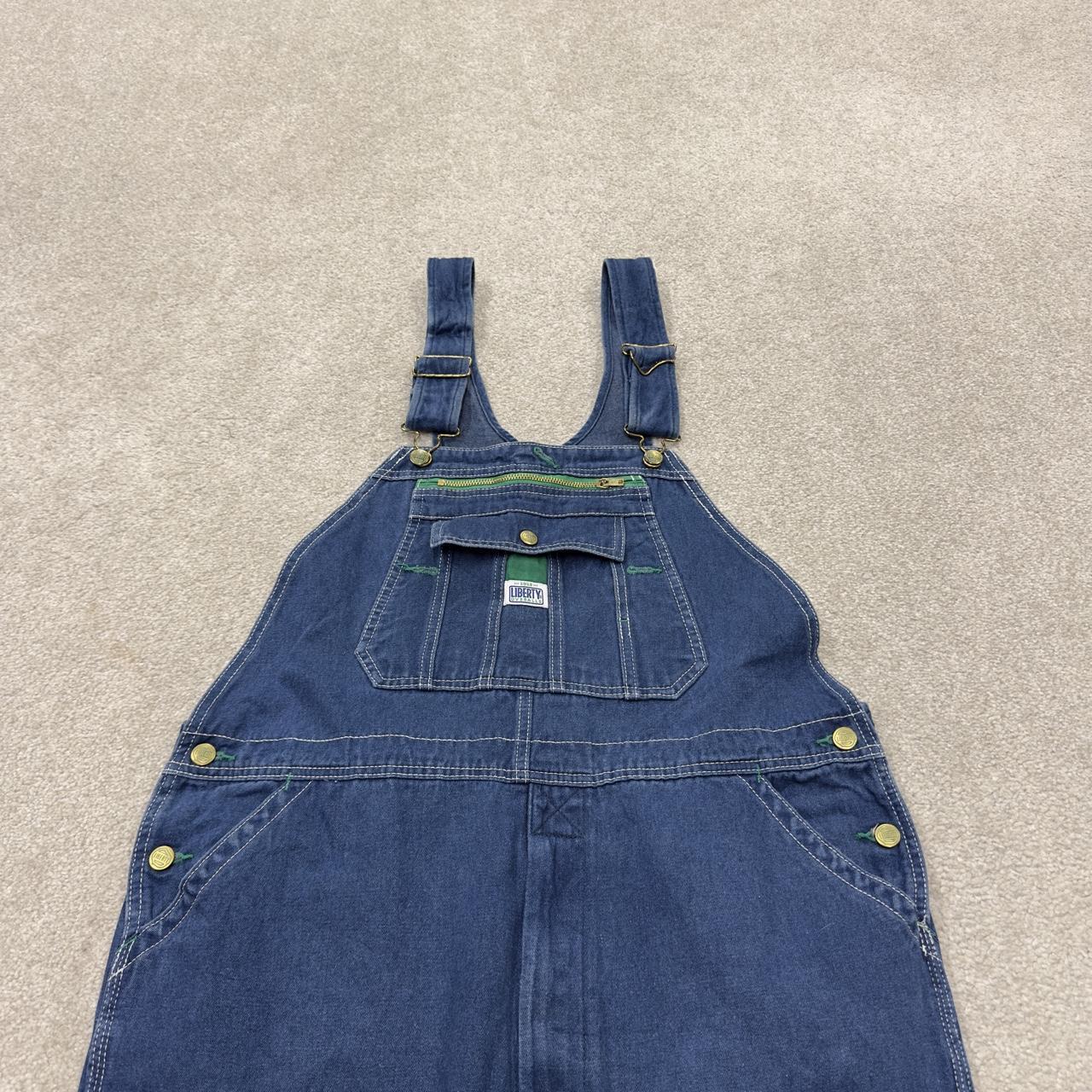 Vintage liberty dungarees 00s denim overalls blue loose leg festival skater wear