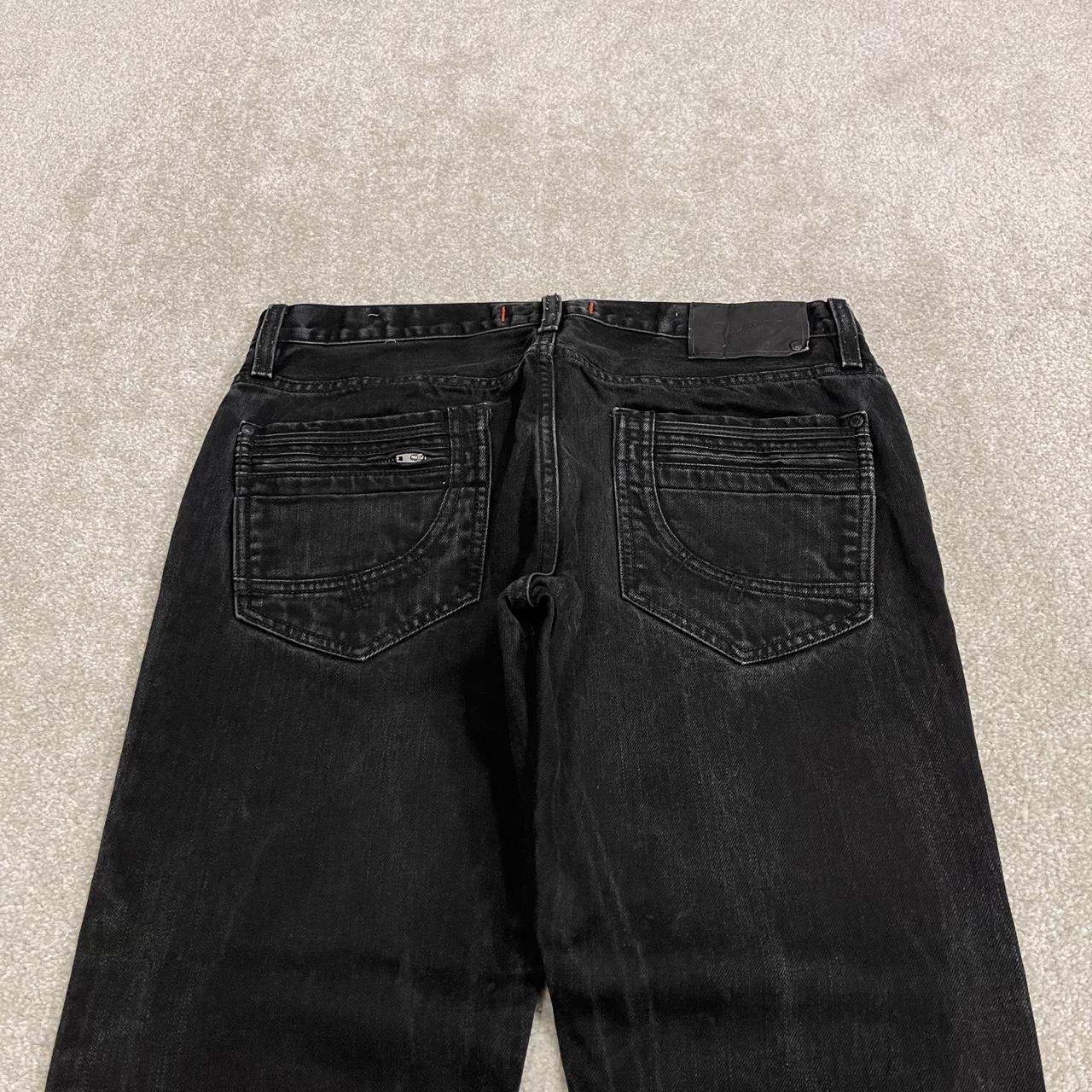 Y2K Guess jeans W32L30 black denim Ultra slim McCrae fit pants with stitch design and pockets
