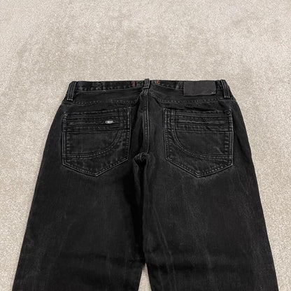 Y2K Guess jeans W32L30 black denim Ultra slim McCrae fit pants with stitch design and pockets