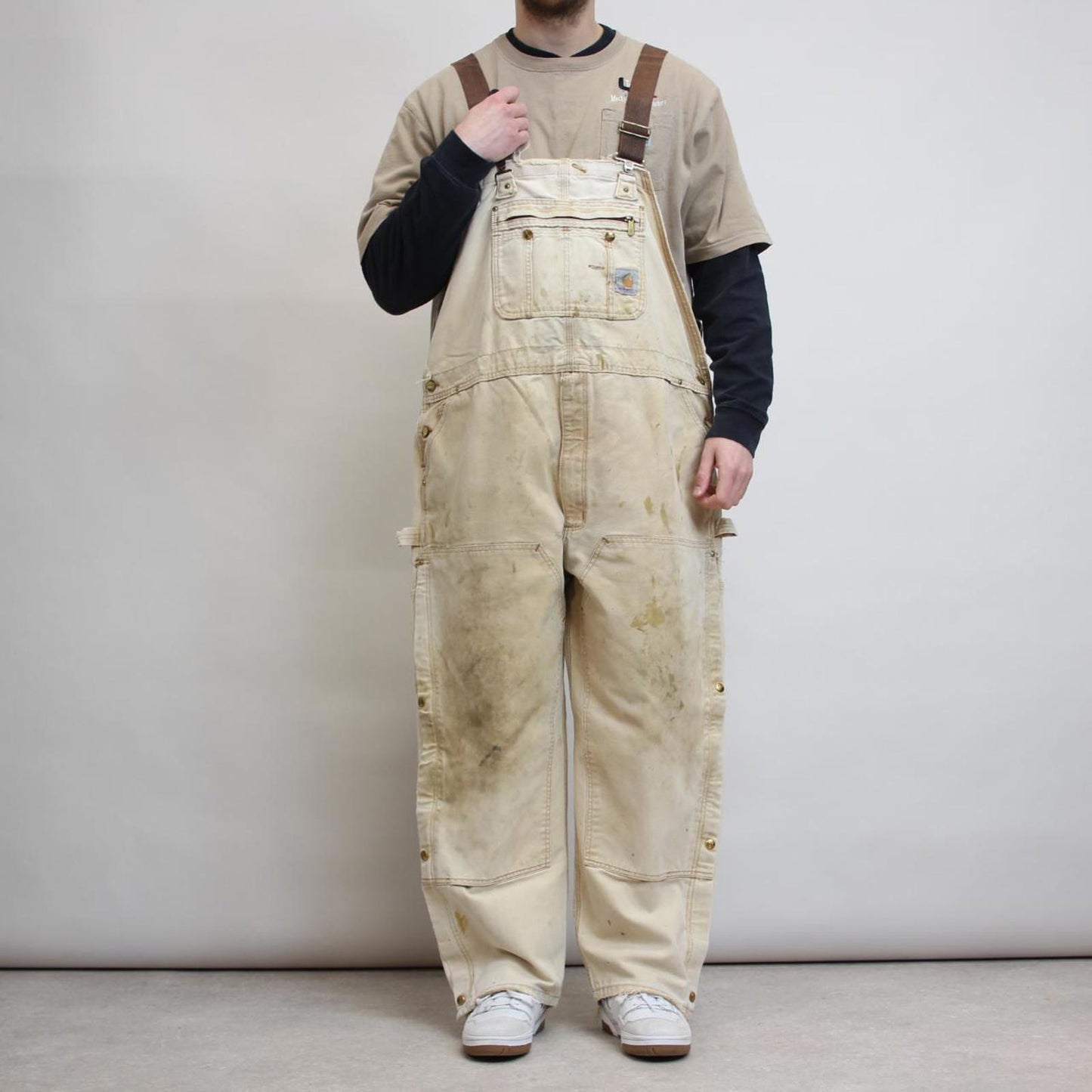 Tan Carhartt overalls W46L27 baggy canvas y2k dungarees