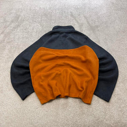 Orange Columbia technical fleece Medium y2k style snap T autumn popper pull over