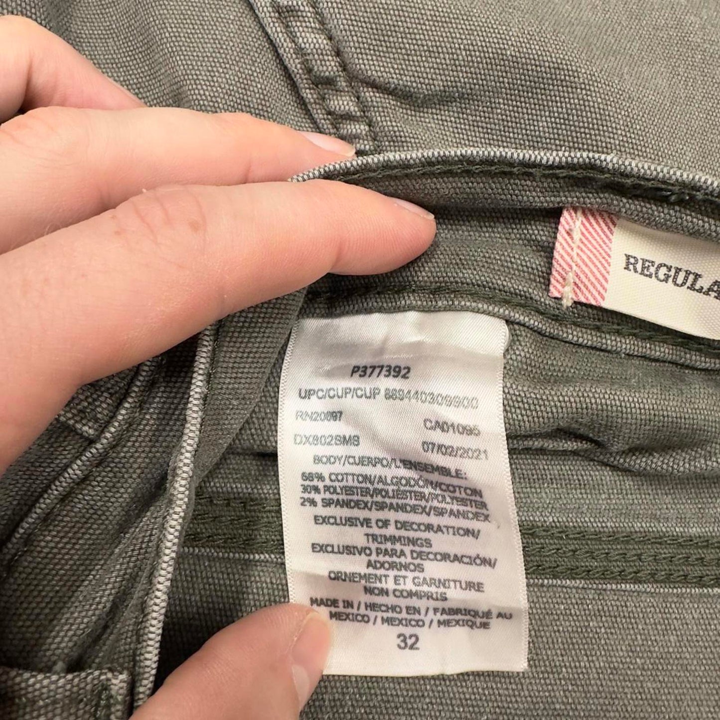 Green Dickies Carpenter Jorts W34 Mens Loose canvas denim cargo summer skate shorts