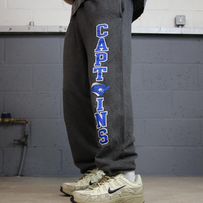 Champion sweatpants grey loose leg cuffed joggers y2k Loose casual 2000s style jogging bottoms