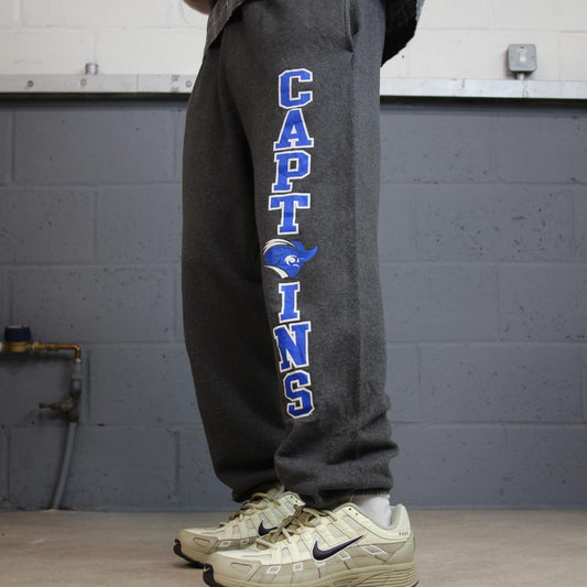 Champion sweatpants grey loose leg cuffed joggers y2k Loose casual 2000s style jogging bottoms