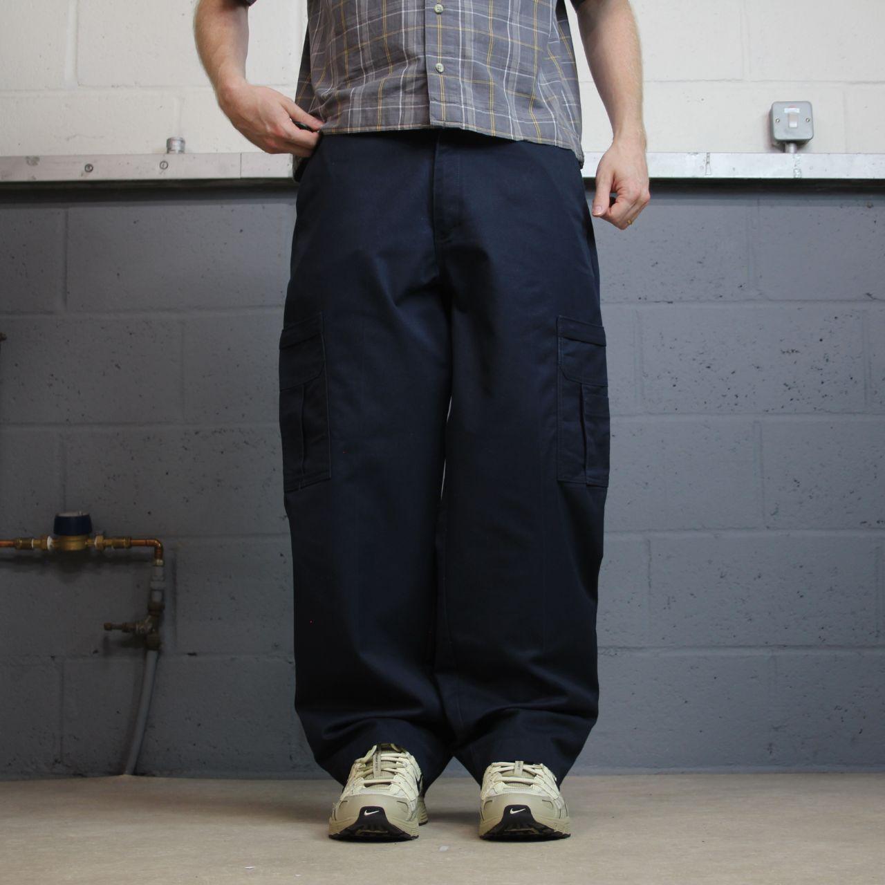 Dickies baggy cargo pants W34L30 navy Chino style utility skate work trousers