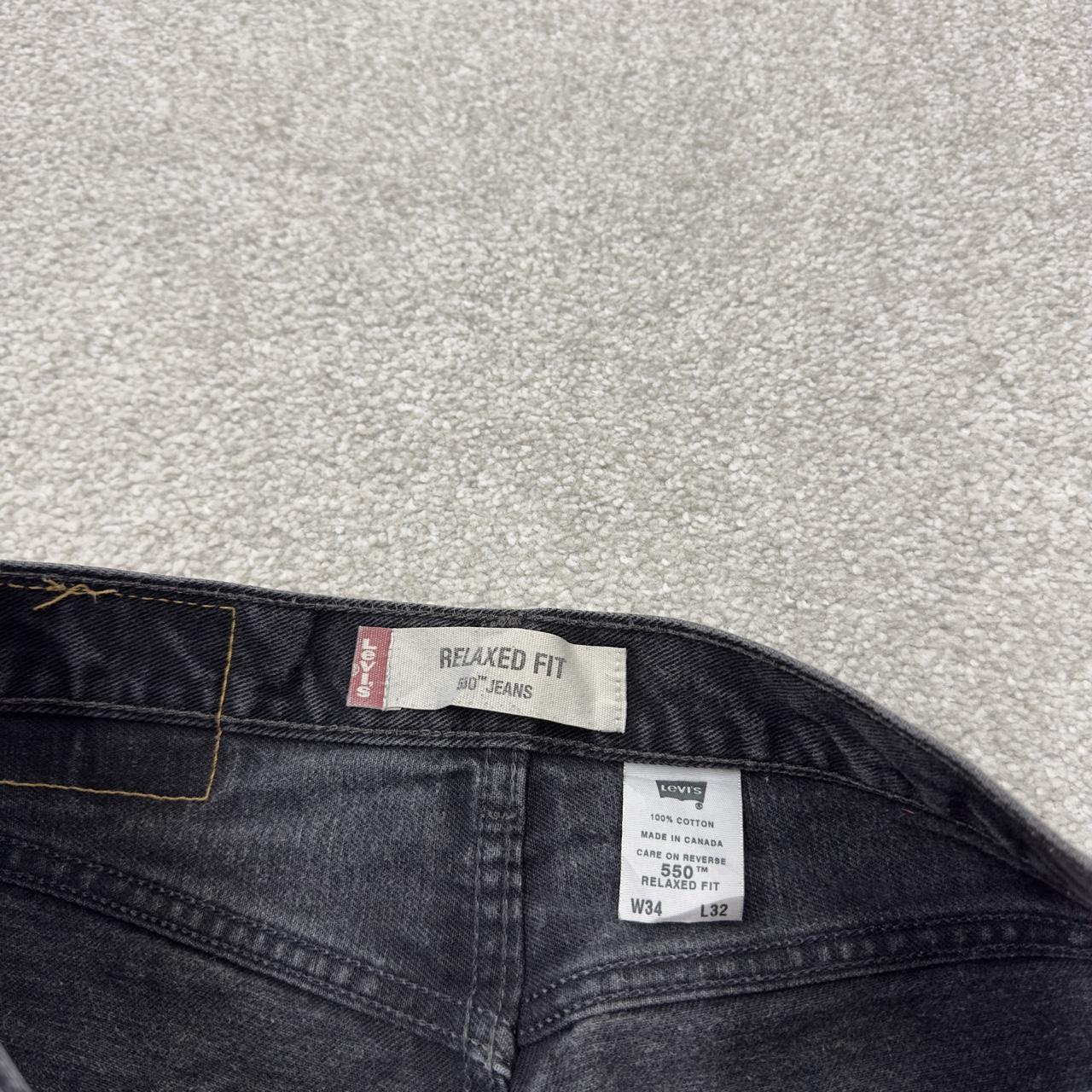 Levi’s 550 jeans y2k black denim Levi’s loose straight leg relaxed fit red tab logo pants