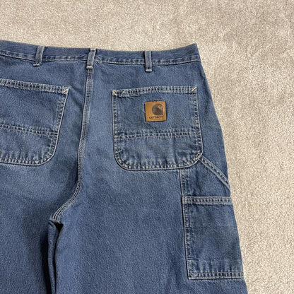 Carhartt denim shorts y2k carpenter faded blue Skater / surf style work jorts