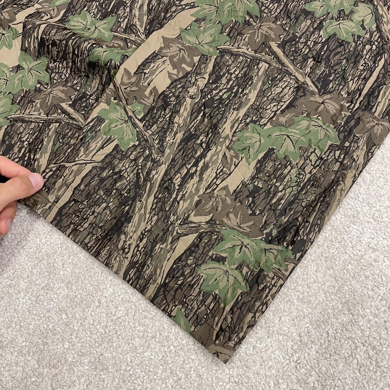 Baggy camo waterproof pants y2k khaki Wide leg rubber feel Rebark tree camouflage rain pants