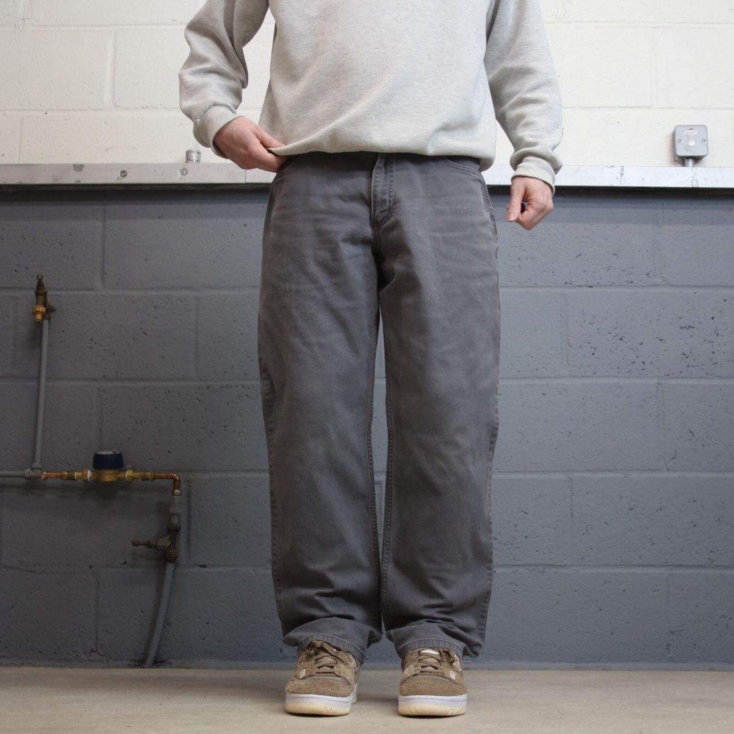 Carhartt carpenter jeans relaxed fit grey Loose canvas skate style workwear cargo pants