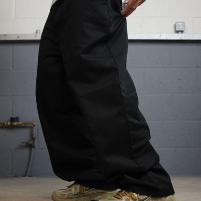 Dickies baggy pants black y2k wide leg W38L30 Loose fit chino skate style work trousers