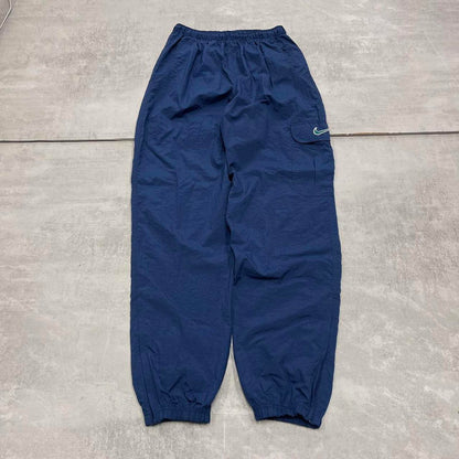 Navy Nike cargo trackies M loose floaty Y2K joggers embroidered logo