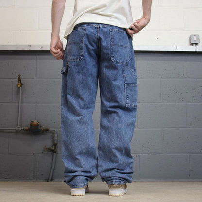 Blue Wrangler carpenter jeans W36L34 loose cargo skater style jeans