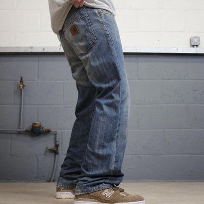 00s Carhartt jeans 90s skater style W32L32 blue denim 5 pocket workwear jeans