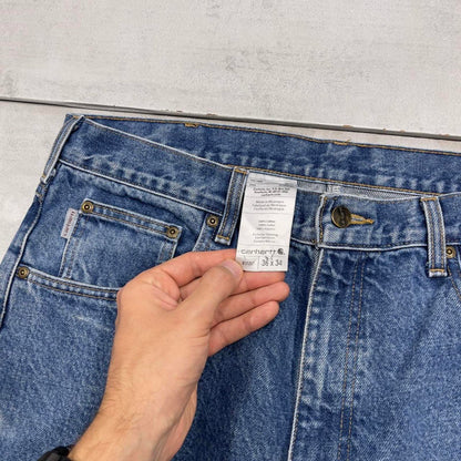 Blue Denim Carhartt jeans W36L34 90s style skater loose 5 pocket jeans