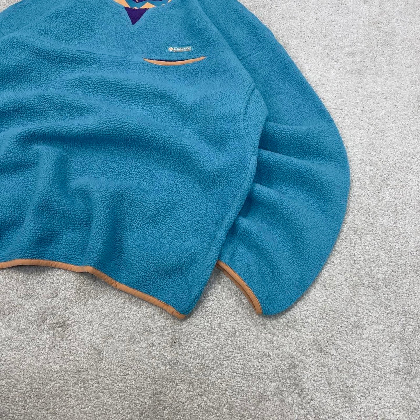 Blue vintage Columbia technical fleece Large y2k pull over style autumn outdoors hiking