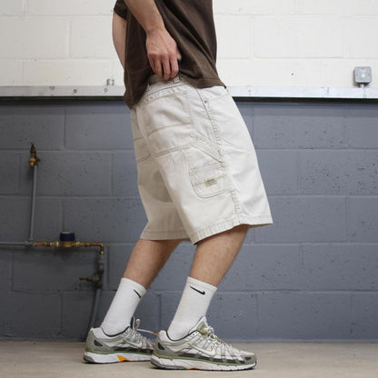 Y2k baggy Wrangler carpenter shorts skater style beige Loose cotton summer