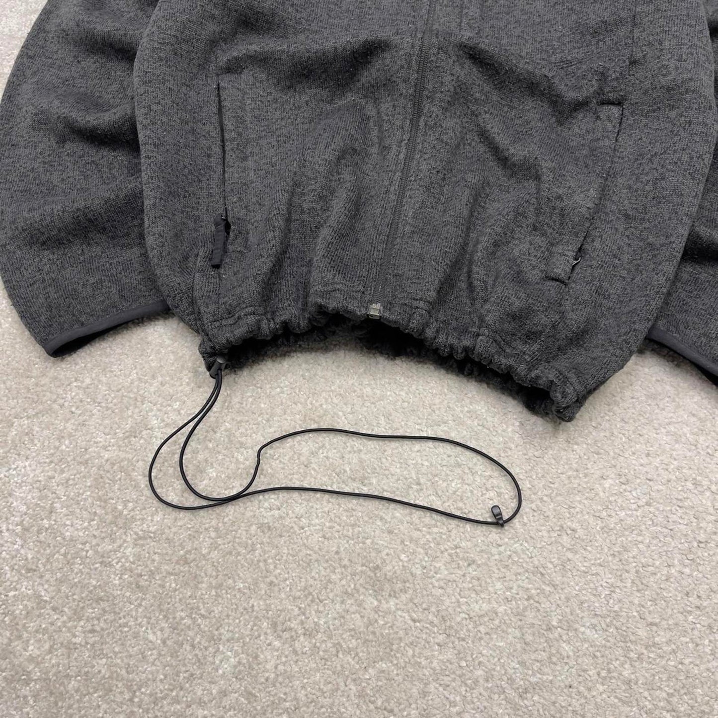 00s Columbia technical fleece L men's black full zip up y2k style autumn adjustable waist