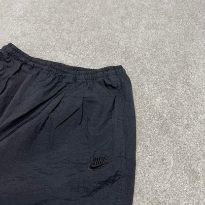 Black Nike trackies S 6-8 loose y2k floaty leg joggers embroidered logo