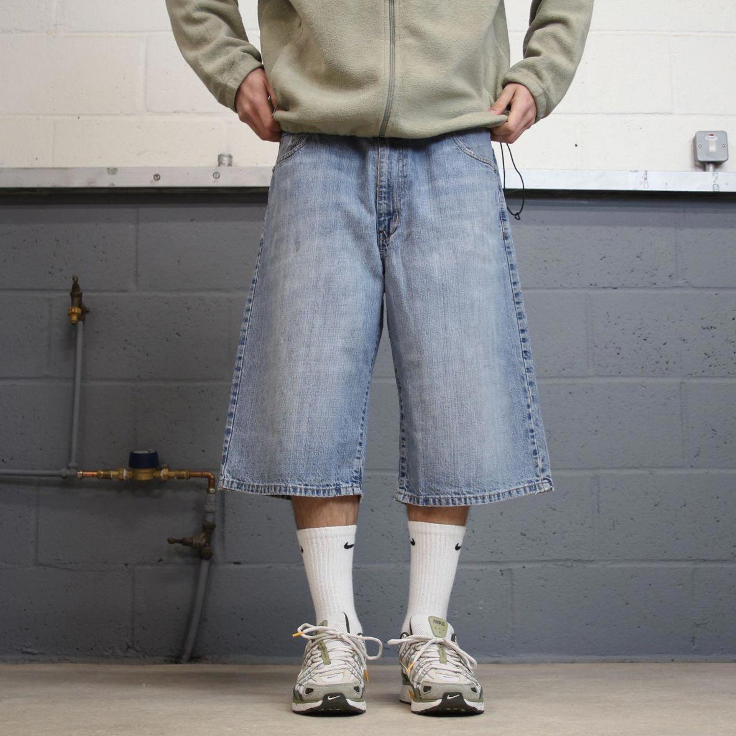 Y2k baggy Ecko Unltd shorts skater style blue Long wide leg summer festival jorts