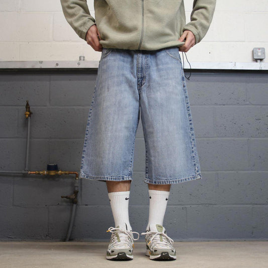 Y2k baggy Ecko Unltd shorts skater style blue Long wide leg summer festival jorts