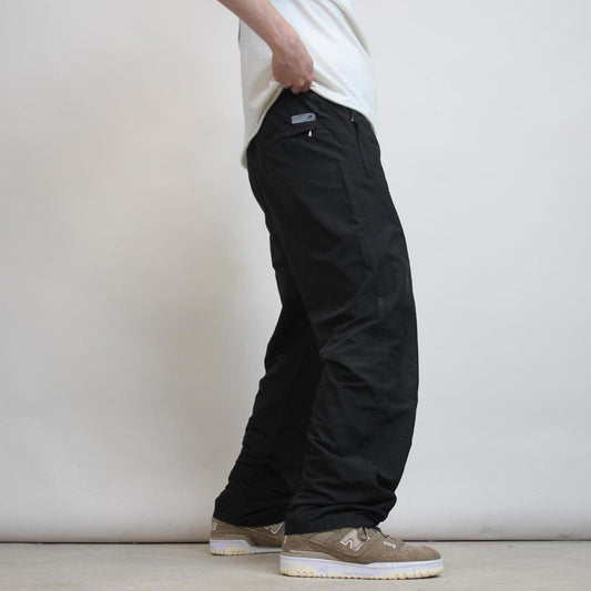 Black Adidas Trackies L y2k loose floaty leg fleece lined joggers