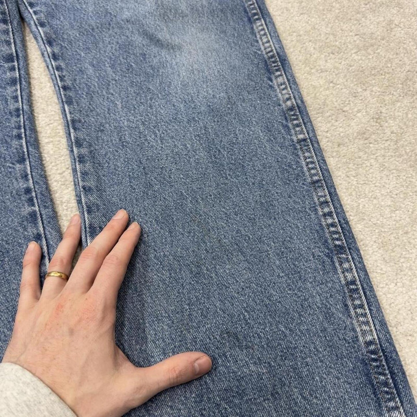 Vintage Wrangler jeans denim pants blue Loose straight leg 5 pocket 100% cotton denim jeans