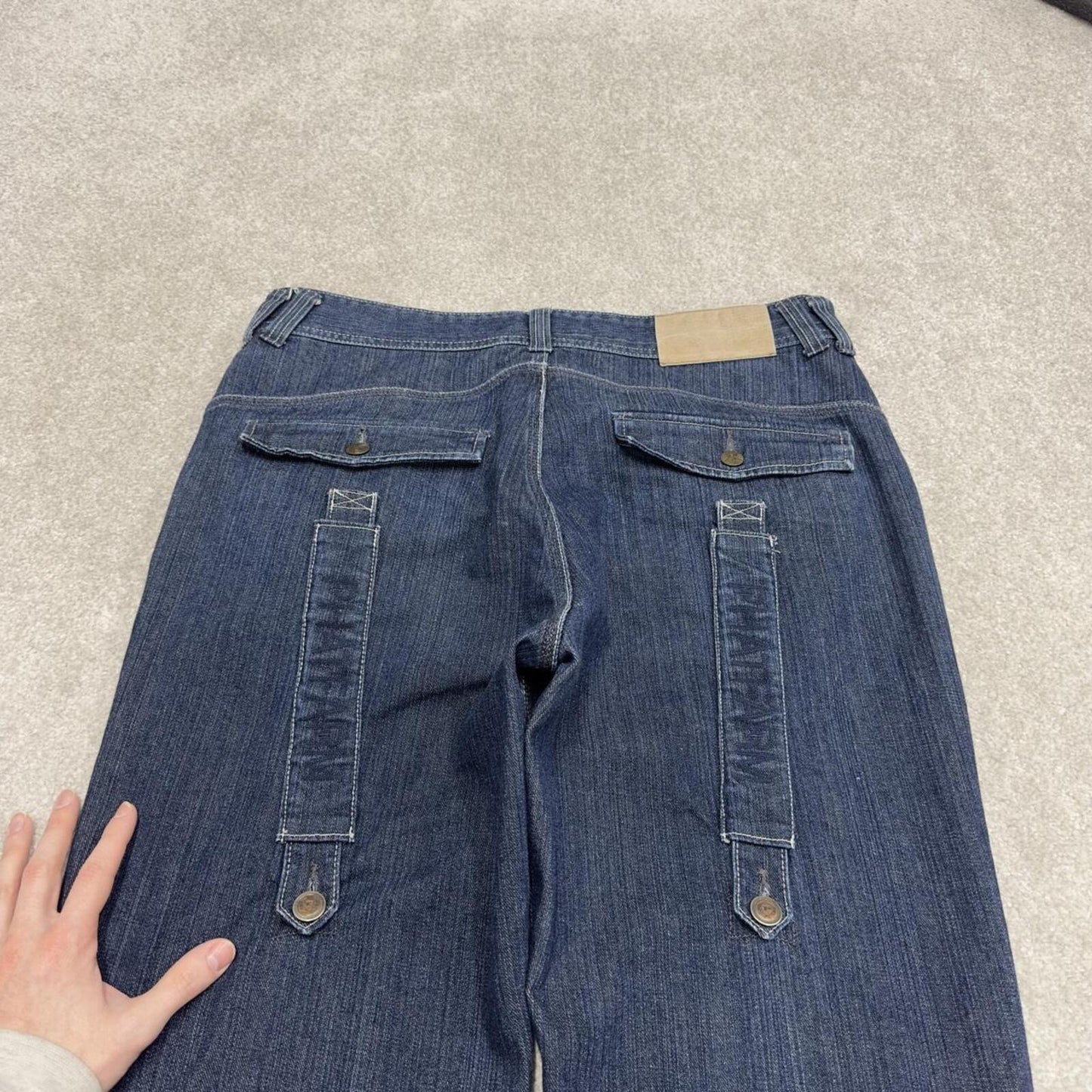 Y2K Phat Farm jeans skater style blue Loose thick wide leg denim pants