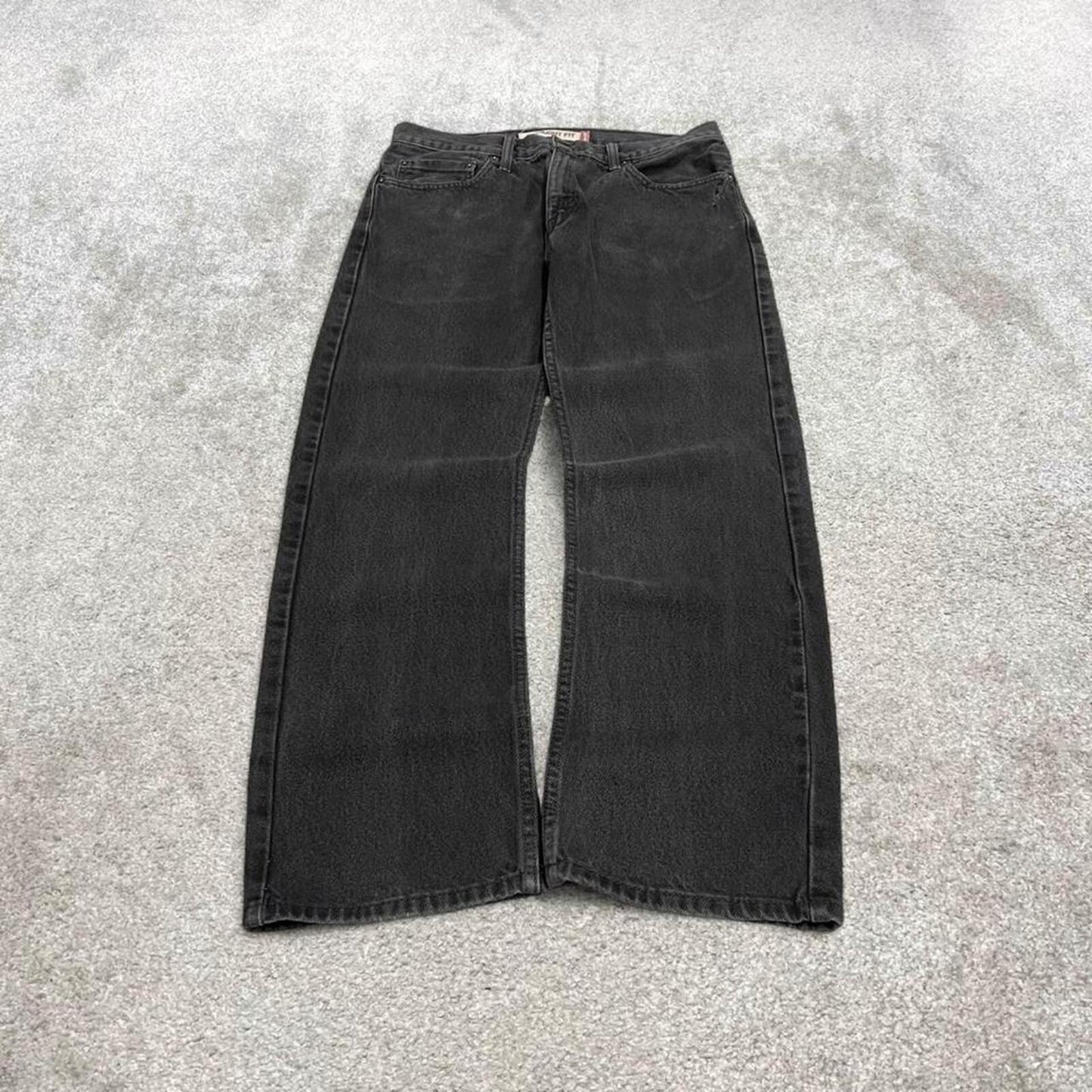 Levi's 505 straight fit jeans y2k black Regular straight leg denim pants red tab logo