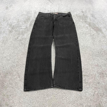 Levi's 505 straight fit jeans y2k black Regular straight leg denim pants red tab logo
