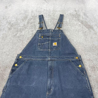 Vintage Carhartt dungarees W42L30 mens denim overalls blue utility bib & brace worker 90s skater