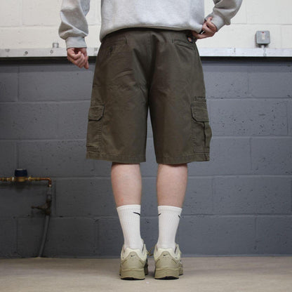 Dickies loose cargo shorts faded green Chino style skater shorts loose leg festival