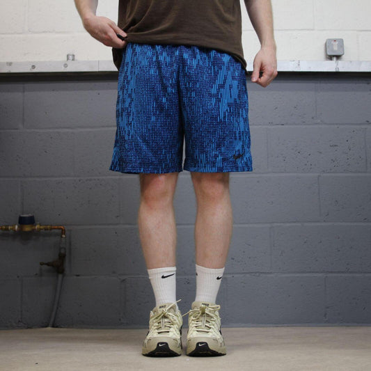 Nike sports shorts y2k patterned blue Basketball style comfy floaty summer gym shorts