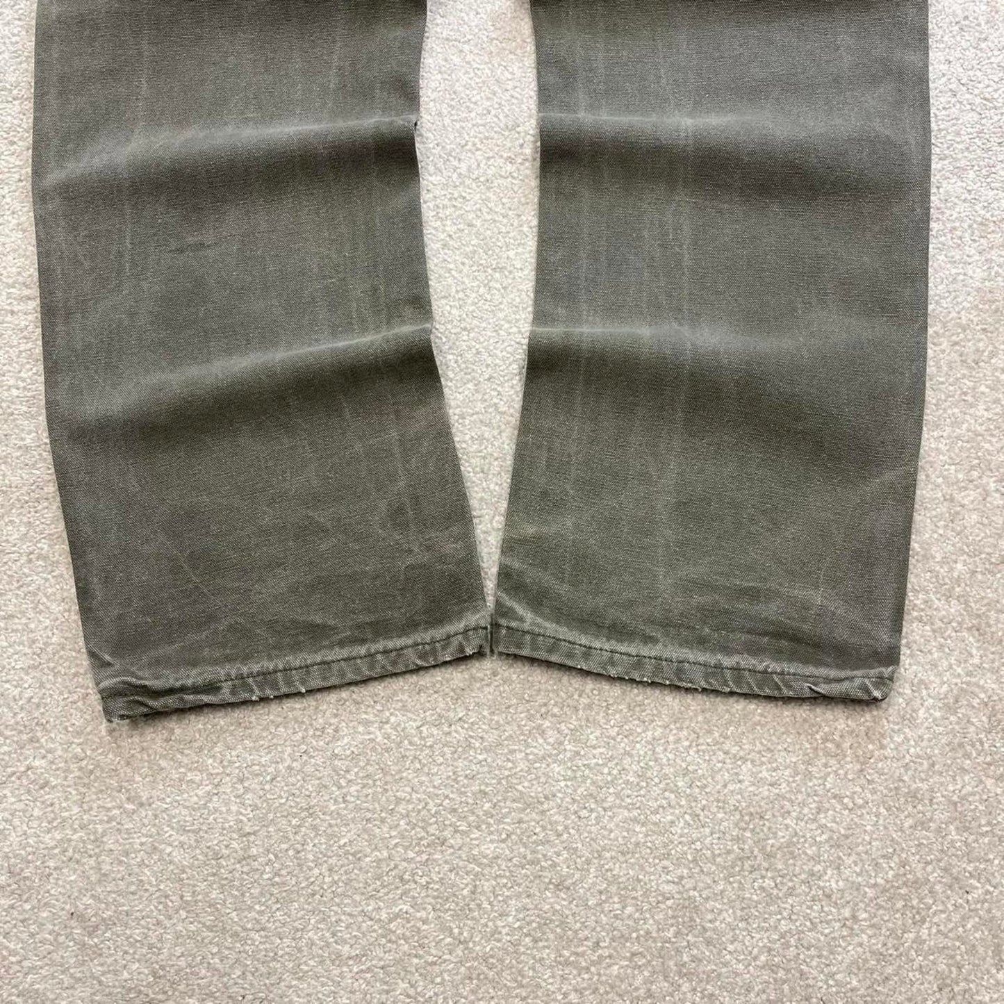 Green Dickies carpenter jeans W32L34 baggy 90s skater style canvas work cargos