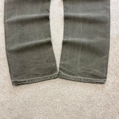 Green Dickies carpenter jeans W32L34 baggy 90s skater style canvas work cargos