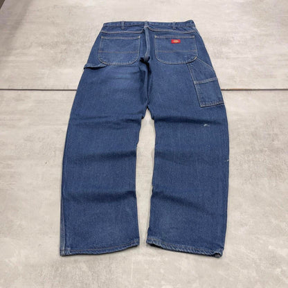 Baggy Dickies carpenter jeans W34L32 90s skate style blue thick denim cargos