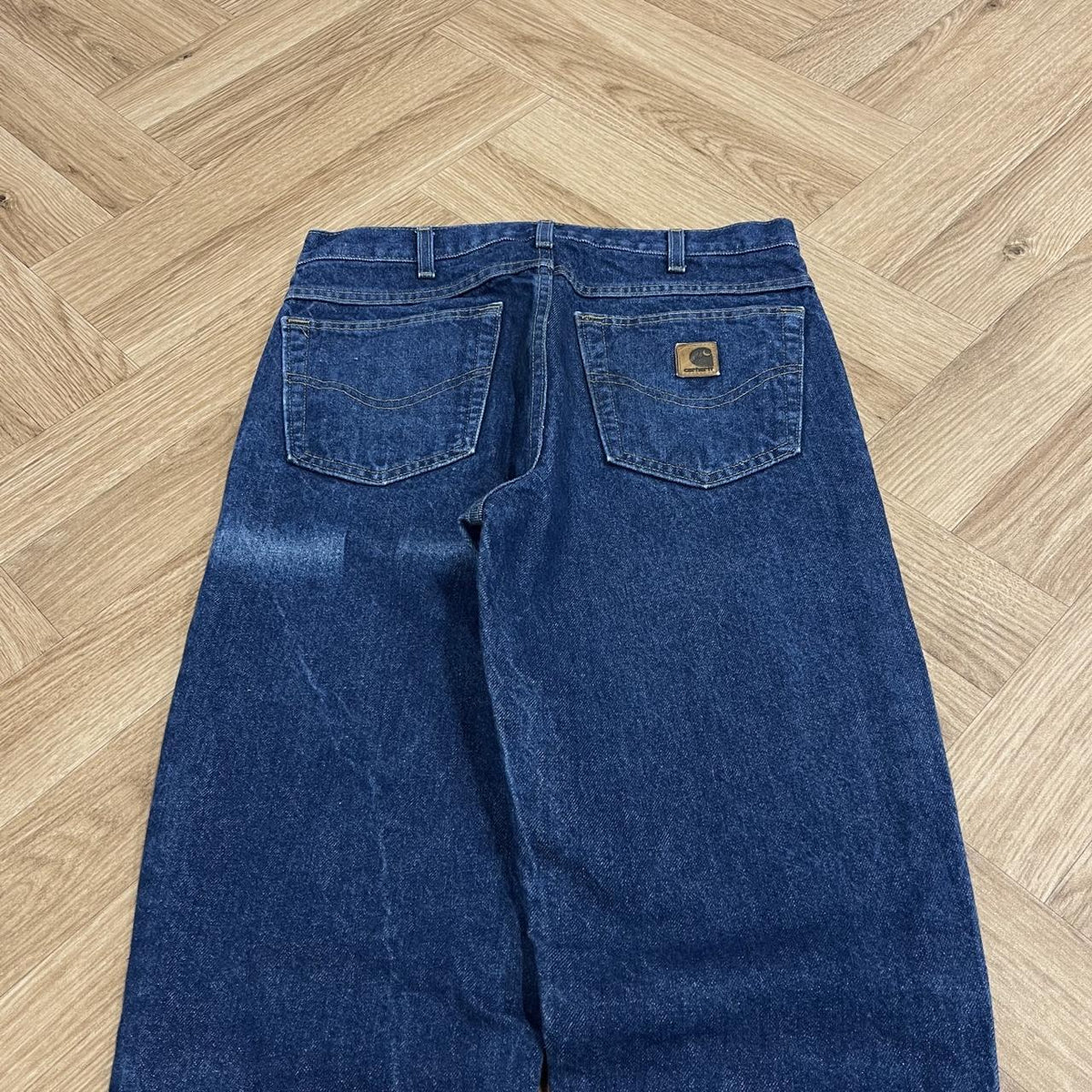Vintage Carhartt jeans straight fit Y2K traditional fit thick blue denim work pants
