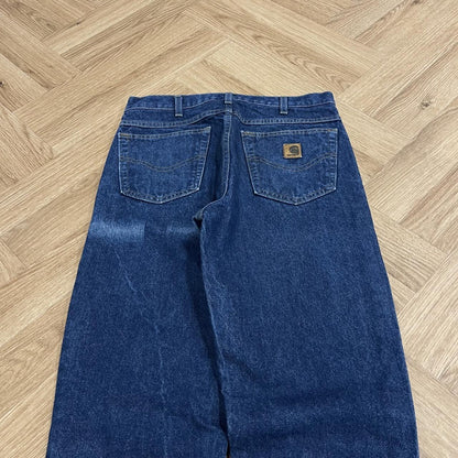 Vintage Carhartt jeans straight fit Y2K traditional fit thick blue denim work pants