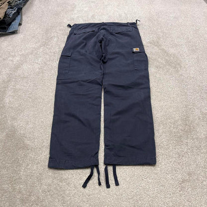 Carhartt WIP Aviation cargo pants W30L30 Mens navy relaxed 00s y2k style cargos trousers