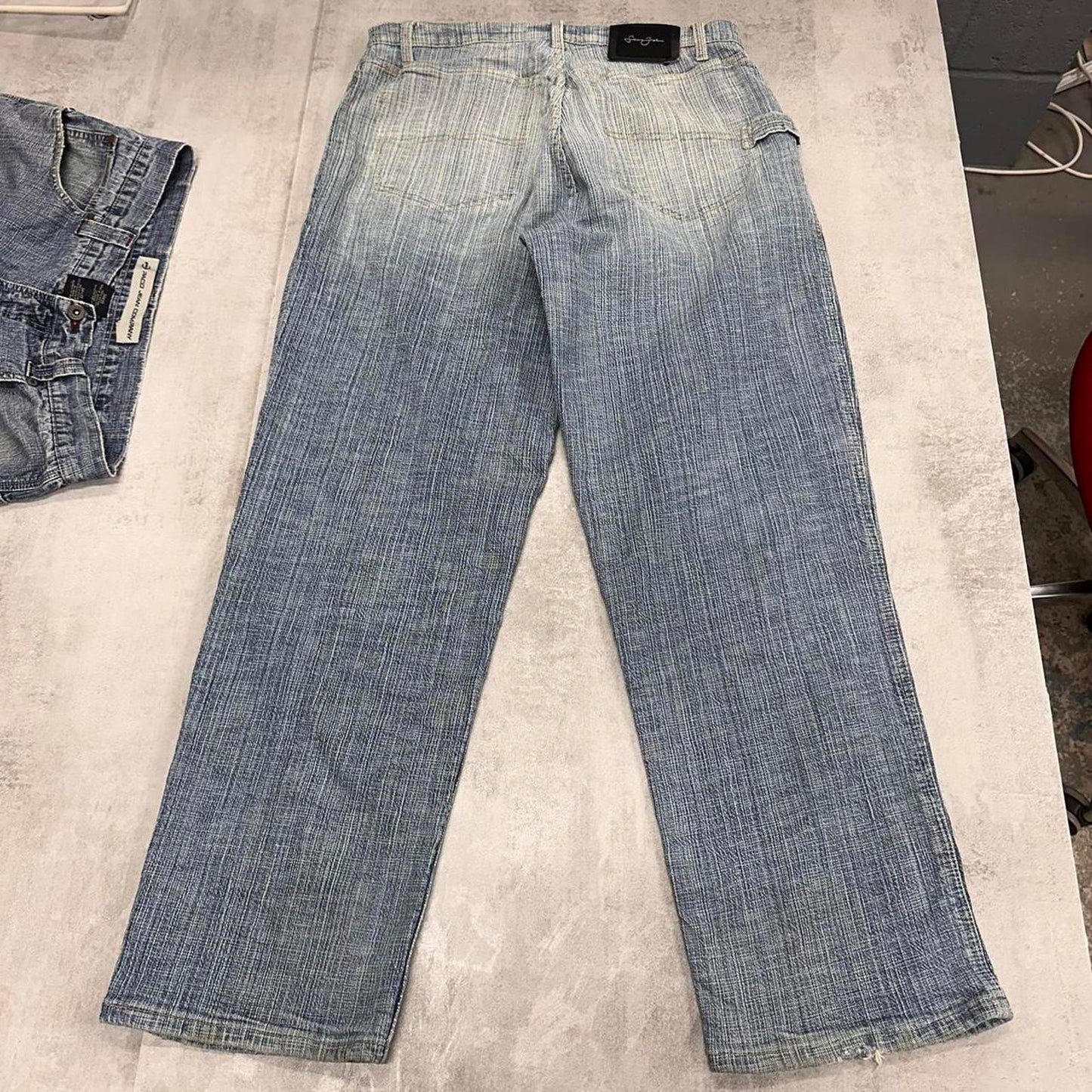 Baggy Sean John skate jeans W34 L32 blue loose denim hip hop skater jeans