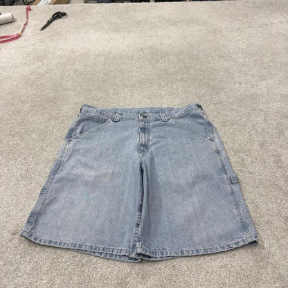 Lee denim carpenter shorts cargo blue Loose leg skater style surf jorts