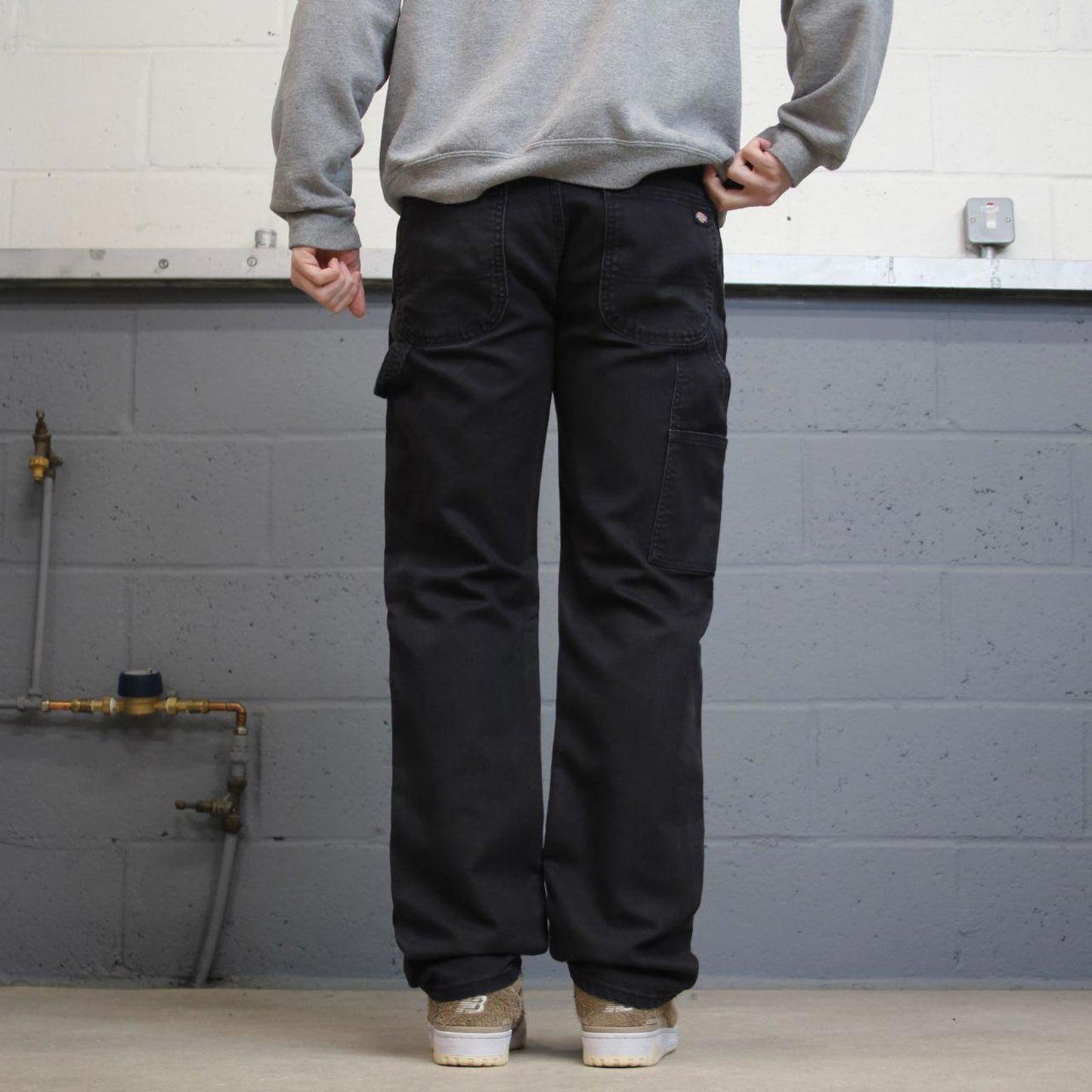 Y2K 00s Dickies carpenter pants black Canvasy flex workwear skater style cargos utility