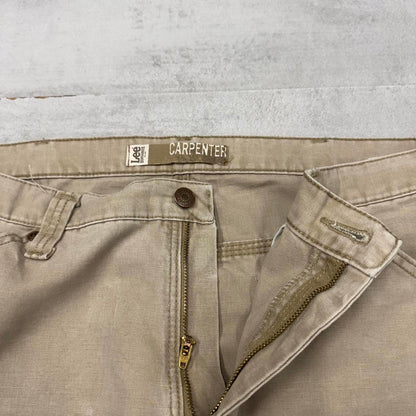 Baggy Lee carpenter pants W38L30 Loose wide leg cargo pants 90s style beige