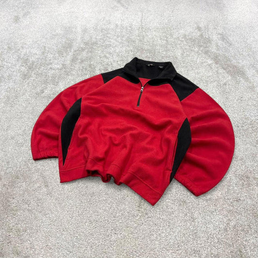 00s Izod technical fleece XL Men's Red y2k style 1/4 zip autumn pull over Sportswear