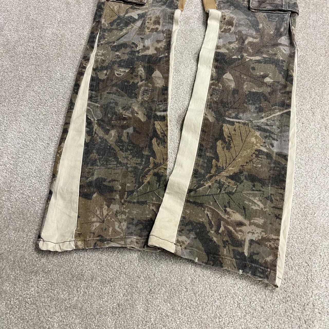 Y2K bootcut camo jeans paneled style green Another Hype Piece  bootcut cargo pants
